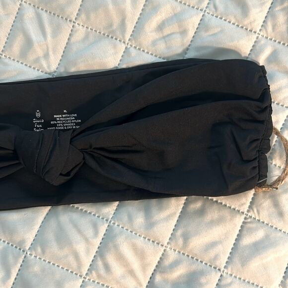 NWT Stone Fox Swim Lele black bandeau knit bikini top, XL - Picture 3 of 8